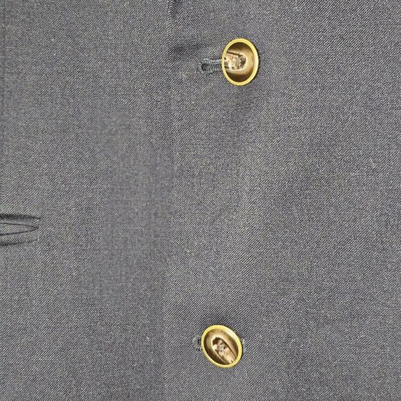 Joseph Feiss Gold Mens Blazer Jacket Size 38R Solid Blue Wool Classic Sport Coat - Picture 13 of 16